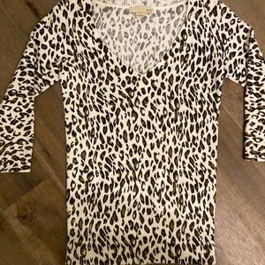 Leopard Print Sweater - V Neck -  Forever 21